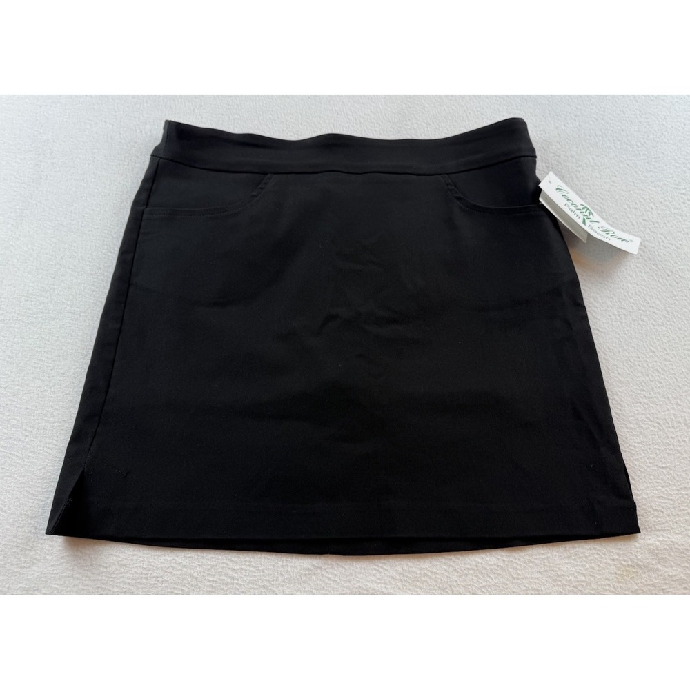Coconut Row Palm Beach Black Skort Size 10P NWT Pockets